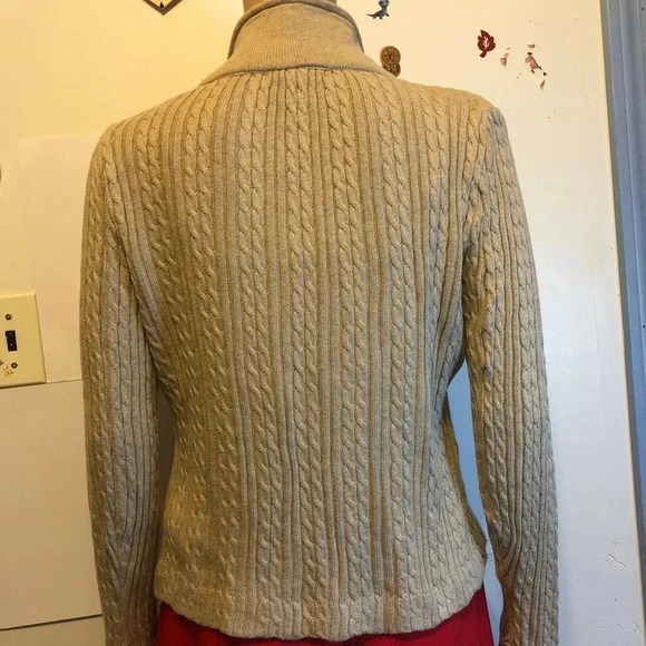 Apt9. Cotton Fisherman Knit Thick Women Cardigan Sweater size M - Picture 2 of 4